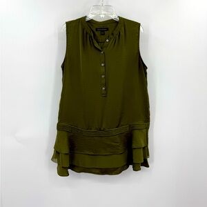 Banana Republic Olive Green Sleeveless Buttoned Blouse